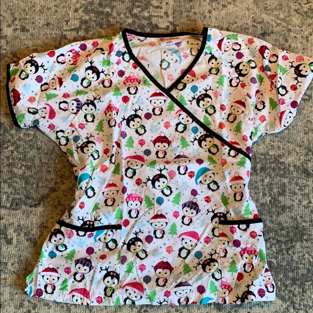 Penguin Scrub Top